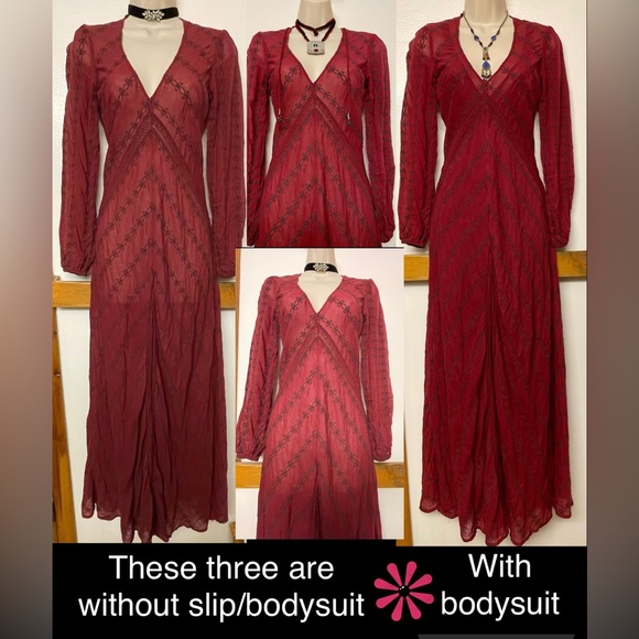 Rare!! Vintage Free People "Sandcastles in the Sky” Maxi embroidered dress (XS) - Picture 12 of 16